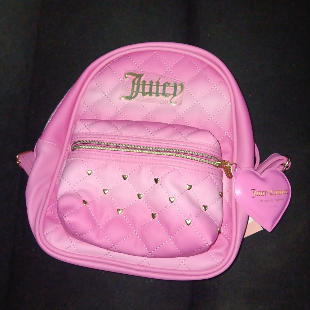 Juicy Couture Kids Pink Backpack with Metallic Details